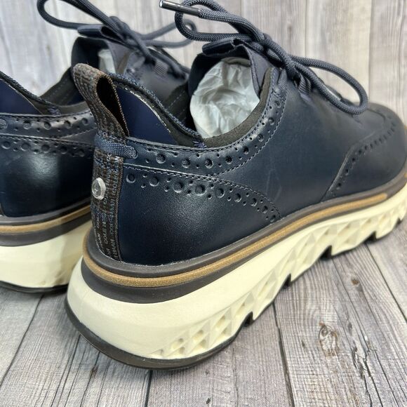 Cole Haan 5.ZEROGRAND Wingtip Oxford Shoes Men's 9W Dark Navy C38901 - Picture 3 of 11